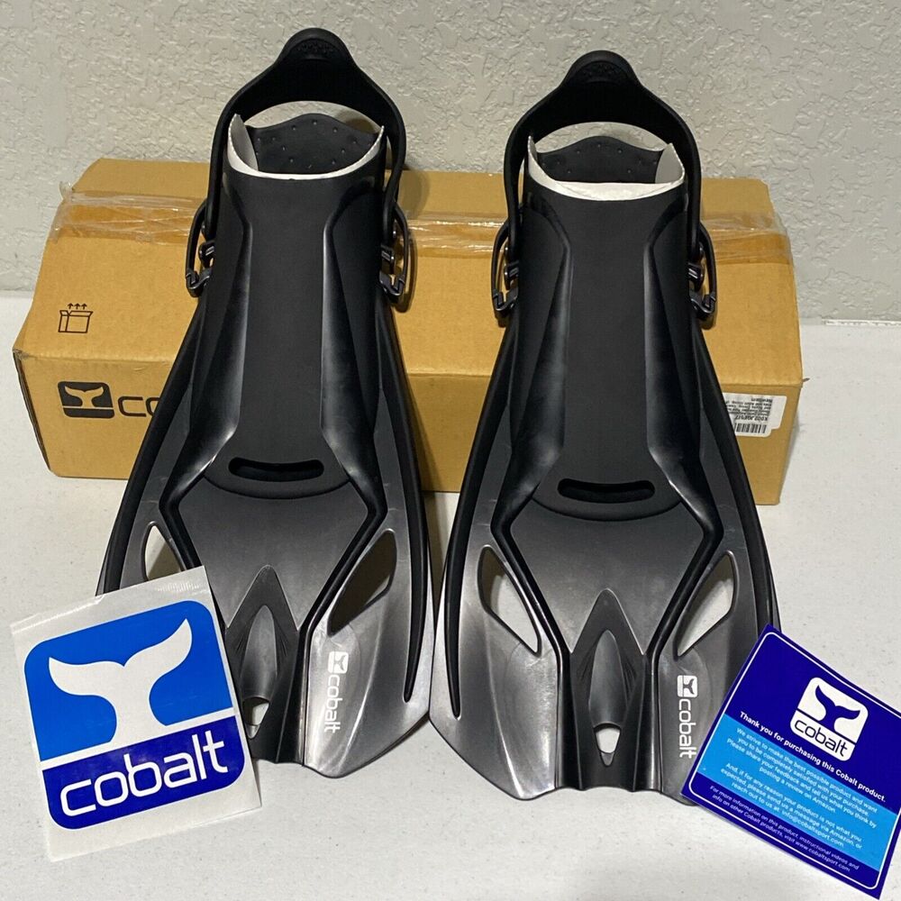 Cobalt Black Snorkel Fins Adult Small Medium Adjustable Size‎ 4-8.5 Snorkel Swim